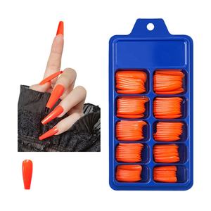 100 Uds. Puntas de uñas postizas de <span class=keywords><strong>Color</strong></span> sólido, cubierta completa, Material ABS mate, diseño de bailarina, uso de dedos, herramientas de manicura de belleza DIY - Product Image 1