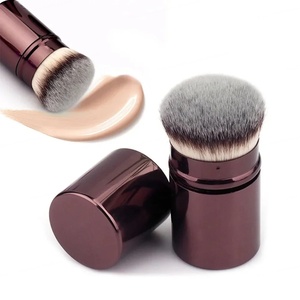 Pinceau de maquillage rétractable en poils synthétiques, portable, pour fond de teint, poudre, contour, pinceau Kabuki pour les voyages et la beauté - Product Image 1