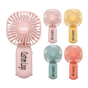 Ventilador de Mano Portátil de Plástico con Carga USB, Mini Ventilador de Verano para Exteriores con Logotipo Personalizado, Diseño Geométrico Moderno, Regalo Promocional - Product Image 1