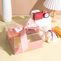 Bonne qualité Bonbons de mariage Soins de la peau Coffret cadeau Acrylique transparent avec ruban à l'extérieur Conception d'impression en or chaud