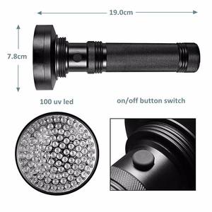 Linterna UV de Gran Alcance de Aleación de Aluminio, 395 NM, 100 LED, IP55, Impermeable, Detector de Orina de Mascotas y Escorpiones, Lámpara de Antorcha con Batería AA - Product Image 3