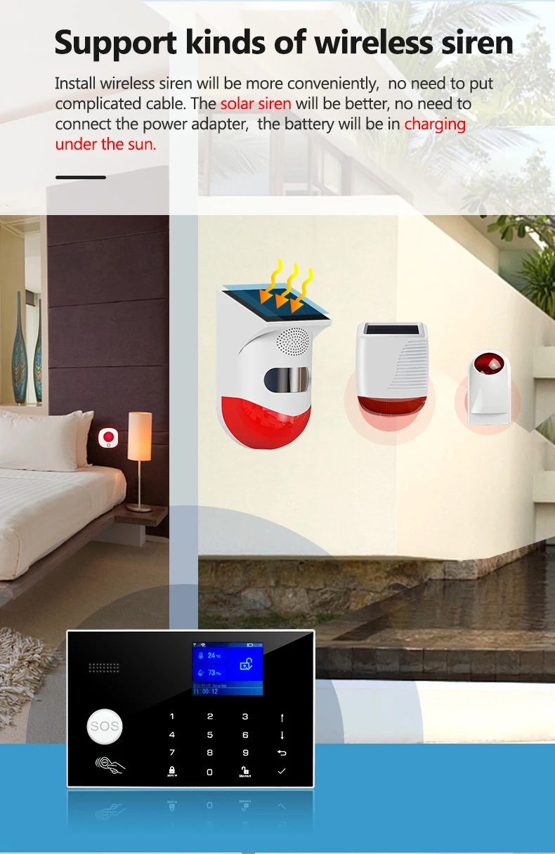 TY-108 Tuya Smart WIFI 2G/4G GSM Home Security Alarm System Burglar Kit Wireless Wired With Google Alexa Camera House Protection · image 3