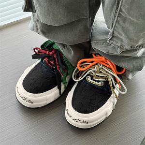 Chaussures en toile tendance pour hommes et femmes, semelle épaisse, effet rehausseur, polyvalentes et à la mode, idéales pour les couples - Product Image 4
