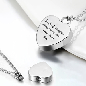 Sempre in mente Per Sempre nel mio Cuore Urna Ricordo Del Pendente Della Collana Del Cuore Memoriale Cenere Supporto Cremazione Gioielli per Le Ceneri - Product Image 3