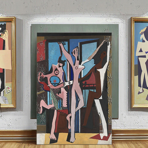 Peinture à l'huile sur toile faite à la main Mintura MT163273, peinture abstraite, femme, <span class=keywords><strong>Guernica</strong></span>, art linéaire, pour la décoration murale de chambre d'hôtel - Product Image 1