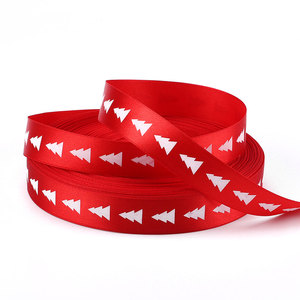 Pita Satin Kustom Pita Natal Cetak Kotak Hadiah Pita Satin Pre-tied - Product Image 2