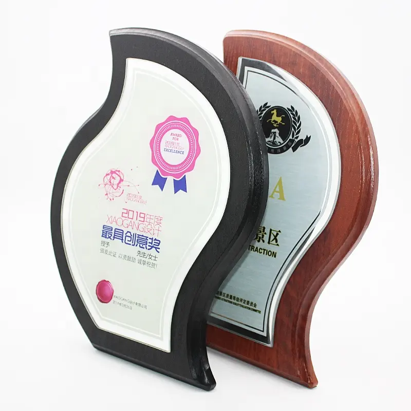 Placa de premios personalizados, placa de madera con estampado de sublimación de vidrio granate y prensa térmica para Medalla de honor