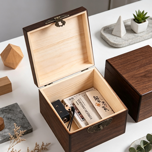 Caja de Regalo de Madera de Pino con Corte Láser Personalizado, con Tapa con Bisagras, Caja de Almacenamiento de Arte Popular, Embalaje para Recuerdos Navideños, Impresión de Logotipo OEM - Product Image 4