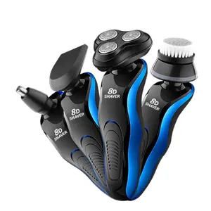 Conjunto de barbear elétrico 3 em 1 multifuncional à prova d'água para homens, barbeador elétrico recarregável USB, mais vendido de fábrica