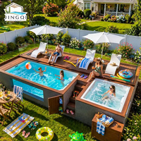 Piscine hors sol compacte en fibre de verre pour hôtels et maisons, avec spa jacuzzi extérieur et confort raffiné