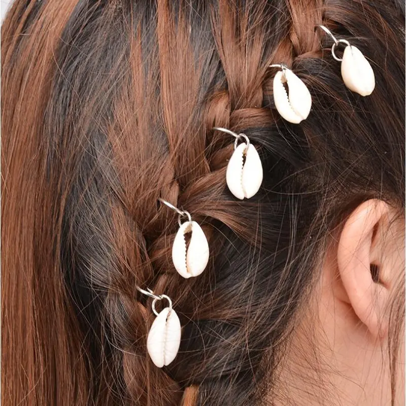 Cowrie Shell Beads Selokan Klip Rambut Wanita Gadis Jepit Rambut Bagus Pantai Aksesori Perhiasan Rambut Kerang Alami