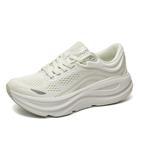 Chaussures de course pour hommes à semelle épaisse et rembourrée, lacées, en mesh, confortables, amortissantes, antidérapantes, pour la course sur sentier