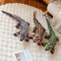 Peluche Crocodile Réaliste de Dessin Animé en Gros, Poupée Crocodile Verte ODM pour Garçon, Jouet Confortable Rembourré avec Remplissage en Coton PP