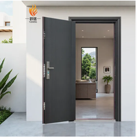 Porte d'entrée en acier de sécurité commerciale, porte en fer pour magasin, porte d'entrée moderne en métal, design de porte d'entrée sécurisée professionnelle