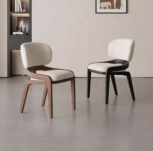 Wholesale OEM ODM Nordic Solid Wood Genuine Leather Commercial Office Villa Bar Coffee Hotel <strong>Restaurant</strong> Dining Chairs <strong>Set</strong> - Product Image 2