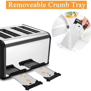 Stainless Steel Multifunctional 4-Slice <b>Toaster</b> with LED Display, Household Breakfast Machine - Product Image 4