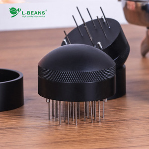 เครื่องจ่ายผงกาแฟสามถั่ว 58 มม. สีดำ อลูมิเนียมอัลลอยด์ พร้อมเข็มกวนสแตนเลส สำหรับบาร์และร้านกาแฟ - Product Image 2