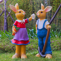 Animal de jardin créatif décorations de jardin lapin ornements de pot de fleur du sol au plafond cadeau de dessin animé artisanat décoratif en résine