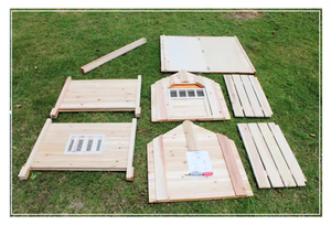 Nichoir pour chien en bois d'extérieur avec porte en maille, résistant aux intempéries, avec coussin amovible, personnalisable - Product Image 6