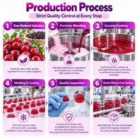 Gummies Probiotiques pour Femmes Marque Privée OEM, Canneberge et Cohosh Noir, Complément Alimentaire Quotidien, Formule Personnalisée en Gros