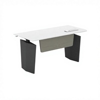 Bureau de direction moderne de luxe, panneau en bois, dessus en cuir convertible, pour mobilier de bureau d'entreprise, table de PDG, de directeur