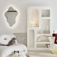 Mur blanc bureau bureau enfant tourner étagère d'angle étagère enfant solide rotation moderne arc bibliothèque en bois