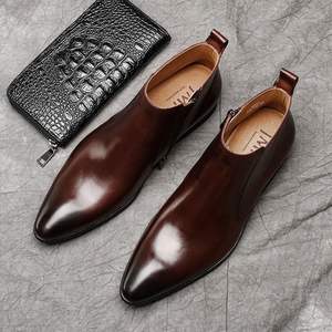 Botas de Invierno 2025, Nuevas, de Otoño, con Cordones en el Tobillo, de Cuero de Grano Entero, Casuales, Vintage, Resistentes, Transpirables, con Forro de Lana, Suela de Goma - Product Image 4