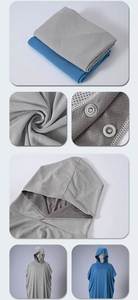 Promotion Logo Cooling Quick-Dry Water-Absorbent Microfiber Hooded <b>Beach</b> Cape Diving <b>Changing</b> <b>Robe</b> Hot Spring Bathrobe - Product Image 2