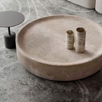 Nouveau style de meubles pour la maison Tables centrales rondes Table basse en travertin Table basse moderne et antique en pierre pour le salon