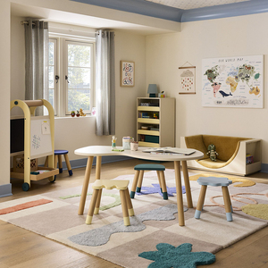 Caballet de Arte Montessori para Niños, <span class=keywords><strong>Pizarra</strong></span> de Dibujo de Madera de Doble Cara <span class=keywords><strong>con</strong></span> Bandeja de Almacenamiento y <span class=keywords><strong>Ruedas</strong></span> para Niños Pequeños - Product Image 5