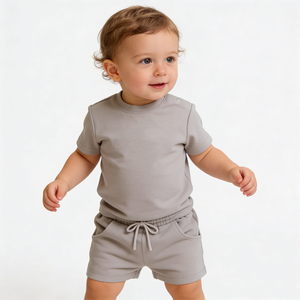 <span class=keywords><strong>Ensemble</strong></span> de vêtements pantalons courts pour bébés et enfants en coton personnalisé Tenues d'été 0-4T Vêtements pour nouveau-nés Vêtements pour bébés garçons <span class=keywords><strong>Ensemble</strong></span> court à capuche - Product Image 1