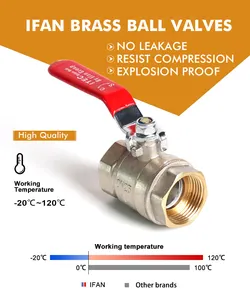 IFAN OEM fabricant PN25 forgé cuivre laiton eau gazole robinet à boisseau sphérique