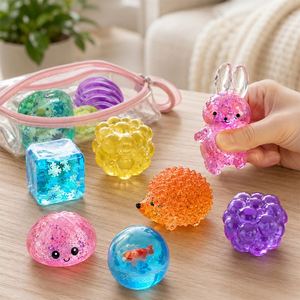ของเล่นบีบใส TOYSRUNNER รูปทรงลูกบาศก์ดาว คอนเฟตติ ลูกบอลน้ำ มีปลาข้างใน ของเล่นเสริมพัฒนาการ บรรเทาความเครียด ของรางวัลในห้องเรียน ของสะสม - Product Image 4