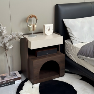 Mesa <span class=keywords><strong>de</strong></span> <span class=keywords><strong>Noche</strong></span> Moderna <span class=keywords><strong>de</strong></span> Madera para Gatos, Mesa Auxiliar Multifuncional con Almacenamiento para Mascotas, para Dormitorio, Apartamento, Muebles para el Hogar - Product Image 2