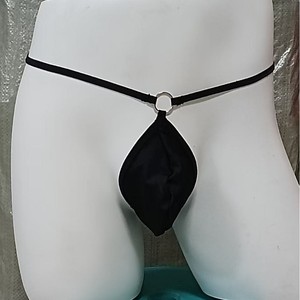 Sous-vêtements sexy pour hommes, string noir taille basse, couleur unie, fibre de polyester, tentation, vêtements de fitness - Product Image 1