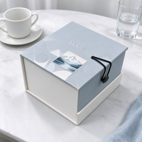 Boîte cadeau rigide haut de gamme, motif et logo personnalisés, boîte cadeau en papier imprimé montagne pour l'emballage de tasses et de vaisselle