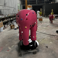 Grande sculpture d'éléphant en fibre de verre personnalisée pour l'extérieur Carrousel Elephant Model Prop Poly Resin Animal Statue Decoration