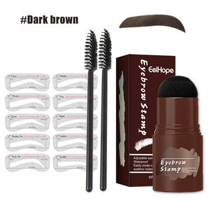 Set di trucco rapido EELHOE (marrone scuro) per le sopracciglia pigre cipria ripara stencil naturali impermeabili per sopracciglia" - Product Image 1