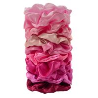 Lot de 10 chouchous élastiques en satin de couleurs unies, diamètre 10 cm, pour filles, accessoires pour cheveux