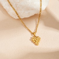 RVS druivenhanger ketting 18K PVD goud verguld, verkleurvrij, fruit charme ketting, modieus dames dagelijks sieraad cadeau