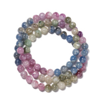 Bracelets en pierres naturelles de mica violet et d'aigue-marine à 3 couches, bracelets extensibles faits à la main, bijoux de guérison pour femmes