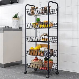 Estantes de almacenamiento plegables con ruedas, estantería de gran capacidad, estante de alambre de metal independiente - Product Image 2