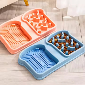 Eco Friendly Anti-Spill Slow Feeder <strong>Bowl</strong> Dual <strong>Bowl</strong> Non-Slip Pet Dish with Lick Mat Plastic Slow <strong>Eat</strong> Training <strong>Dog</strong> <strong>Bowl</strong> - Product Image 5