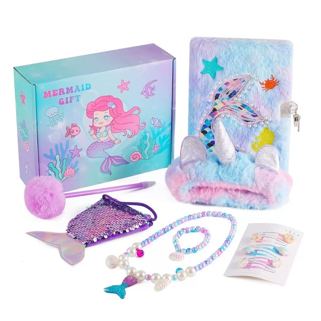 Cartoon Children Mermaid Notebook Stationery Set