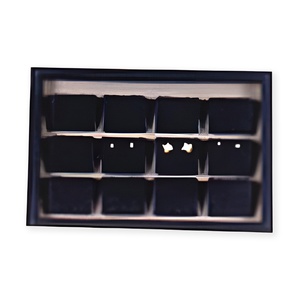 Elegant S199a Velvet Open Tray Stackable 6x9 <b>Ring</b> Earring Pendant Jewelry Organizer 12 Grids Counter Showcase Display <b>Plate</b> - Product Image 1