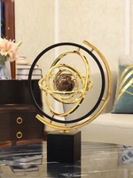 2024 base en marbre de luxe avec fer couleur dorée décor à la maison moderne créatif terrestre Globe décor Vintage globe décoration