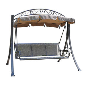 3 plazas acero Honda <span class=keywords><strong>swing</strong></span> con dosel de jardín al aire libre columpio al aire libre silla cojín - Product Image 1