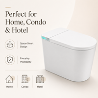 Toilette intelligente avec bidet intégré, télécommande, égouttement gauche/droite personnalisé, sortie murale, chasse automatique, toilette intelligente monobloc pour salle de bain