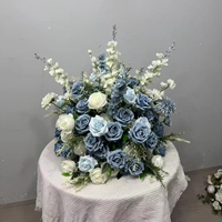 L-R497 Bestseller Bunga Bola Kustom Berkualitas Tinggi Putih Biru Bunga Artifisial Dekorasi Meja Tengah Pernikahan Acara Pesta