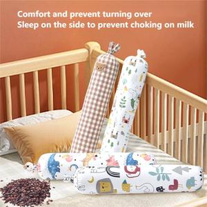 Coussin <span class=keywords><strong>de</strong></span> lit bébé cylindrique doux, protège-tête anti-collision lavable et amovible, coussin <span class=keywords><strong>de</strong></span> soutien pour câliner, apaiser et favoriser le sommeil - Product Image 3